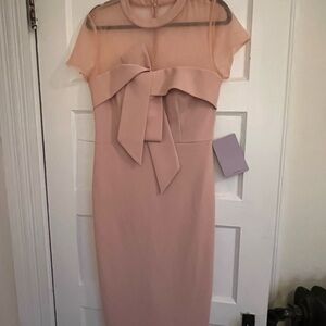 JS Collections Blush Midi Dress with Bow Detail